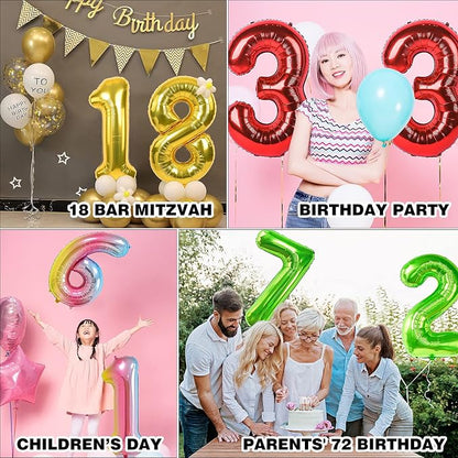 40 inch Number Balloon 0-9 Black Large Number 9 Balloons, Digital Balloons - Image 8
