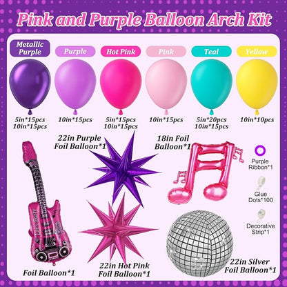 143pcs Pink and Purple Balloon Arch Kit - Image 2