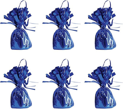 Beistle Blue Metallic Wrapped Balloon Weights, Centerpieces and Table Décor by Beistle