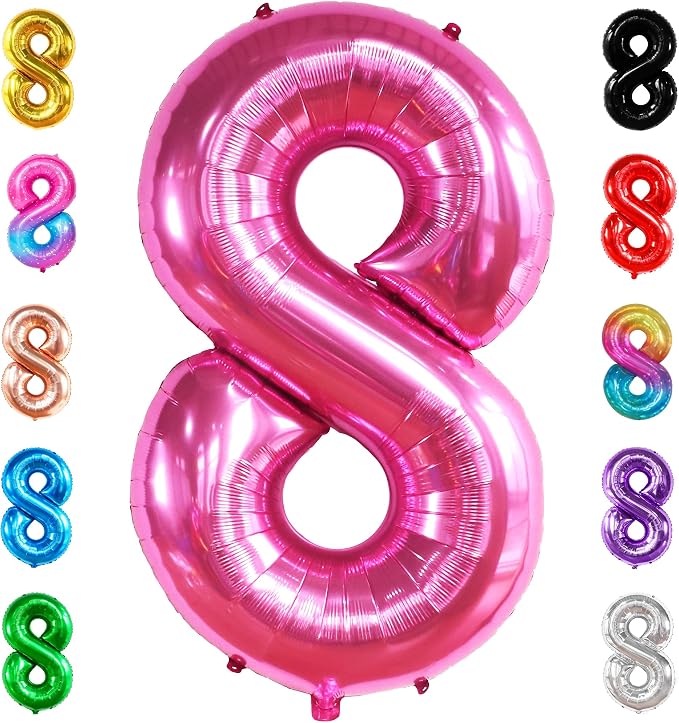KatchOn Foil Hot Pink 8 Balloon Number by KatchOn