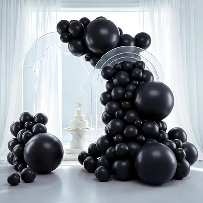 RUBFAC Balloon Arch Kit Black Balloons Different Sizes 129pcs by RUBFAC