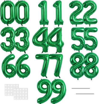 TONIFUL 20 Pcs Number Balloon 2 Set 16 Inch Green 0-9 Numbers Balloons | Small by TONIFUL