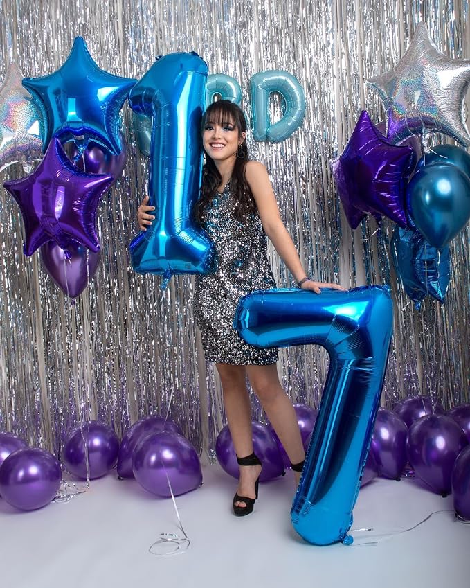 Navy Blue 17 Balloon - Image 2