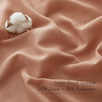 NICETOWN Terracotta Linen Curtains - Image 4