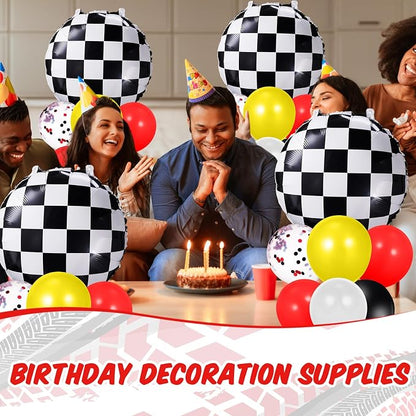 4 Sets Race Car Party Balloons Stand Kit Racing Car Table Centerpieces Decor - Image 7