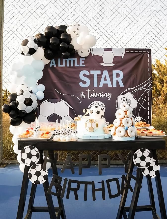 Soccer Balloon Garland Arch Kit, Soccer Birthday Party Decoration | Black and - Image 5