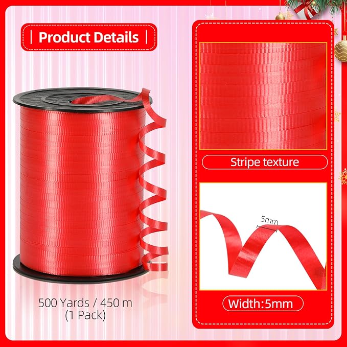 Ivory Ribbon, 3/16 inch x 500 Yard Crimped Ivory Curling Ribbon - Image 2
