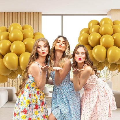 Mustard Yellow Balloons 12 inch, Mustard Yellow Latex 50pcs Party Balloons | - Image 5