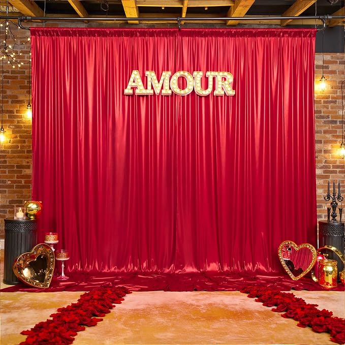 gogoparti 20x10FT Red Sequin Backdrop Curtain - Image 4