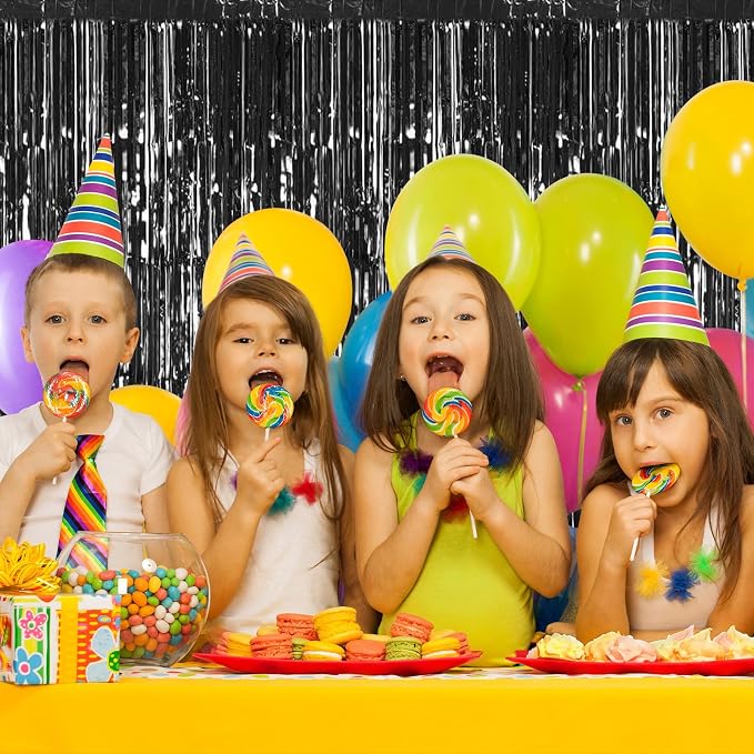 30 Pack Black Foil Fringe Curtain Backdrop, 3.3x8.2 Feet Metallic Tinsel - Image 6