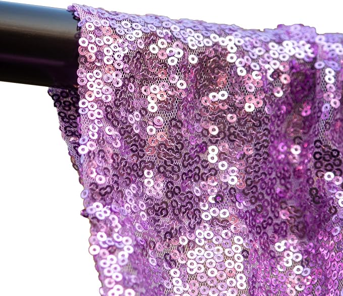 JYFLZQ Lavender Sequin Backdrop Curtains 10ft x 10ft 1 Panel Glitter Photo - Image 3