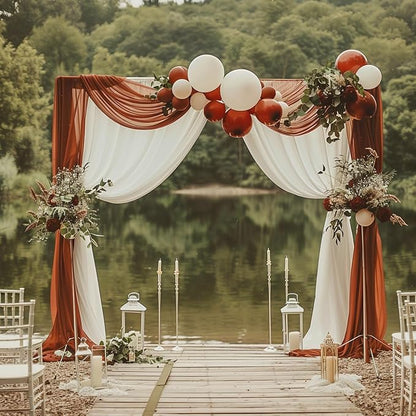 Wedding Arch Draping Fabric Backdrop Drapes 3 Panels, Terracotta | 28.7"x20FT - Image 6