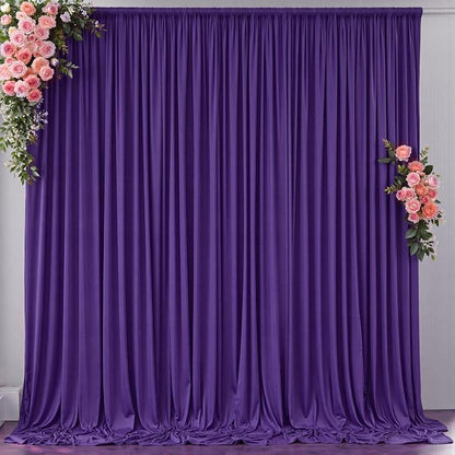 10 ft x 8 ft Wrinkle Free Purple Backdrop Curtain by Outpain