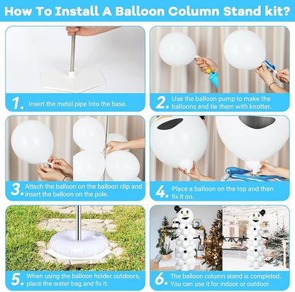 2 Sets Snowman Balloon Column Stand Kit - Image 4