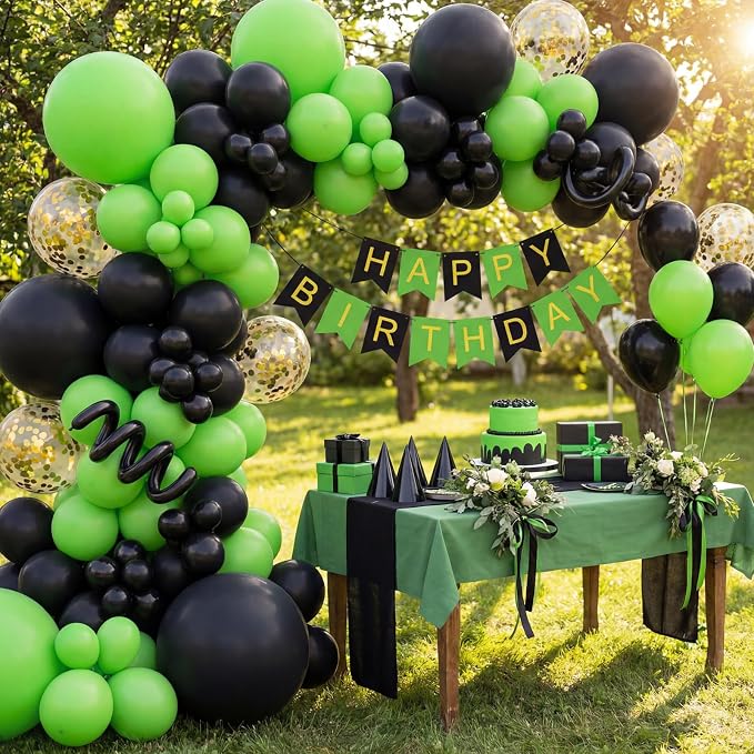 RUBFAC 135pcs Lime Green Balloons, Latex Light Fruit Neon Green Balloon - Image 7
