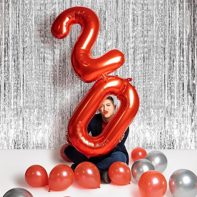 Red 16 Balloon - Number Balloon 40 Inch, 16th Red Birthday Decorations | Large - Image 2