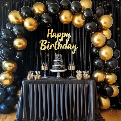RUBFAC Gold Balloons Different Sizes Chrome Gold Balloon Arch Kit 129pcs | - Image 8