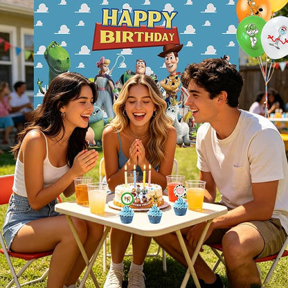 Cartoon Birthday Decorations for Indoor Outdoor Theme Party | Include Happy - Image 6