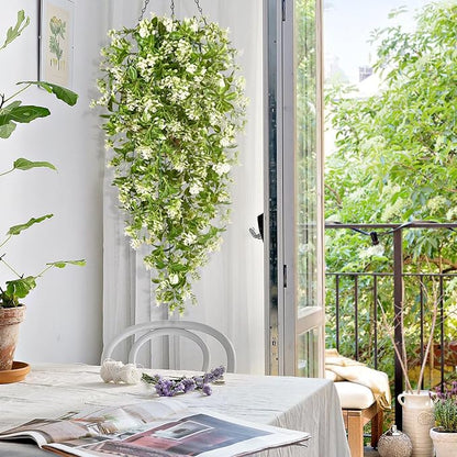 8Pcs Fake Hanging Plants, Faux Ivy Fake Vines Greenery | UV Resistant Faux - Image 4