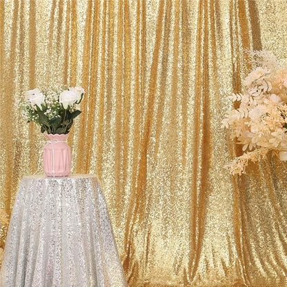 Eternal Beauty Gold 3mm Sequin Backdrop 8x8 Ft - Image 6