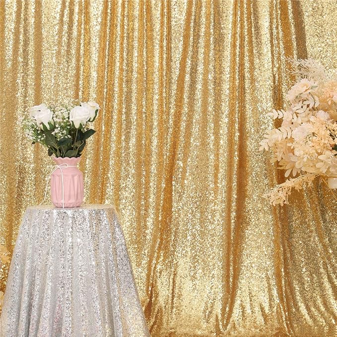 Eternal Beauty Gold 3mm Sequin Backdrop 5x7 Ft - Image 6