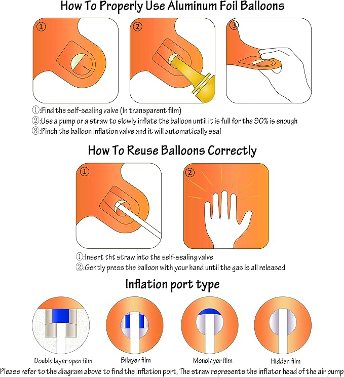 40 inch Orange Number 3 Balloon 3rd Birthday Party Decorations | Giant Foil - Image 3