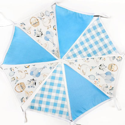 32Ft Goose Party Decorations Blue Gingham Plaid Silly Goose Themed Fabric - Image 6