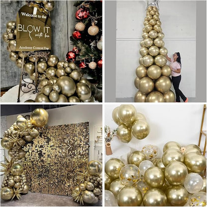 Jobkoo Metallic Gold Balloons, 12Inch Chrome Light Gold Balloons 30Pcs - Image 5