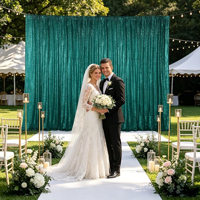 Hahuho Hunter Sequin Backdrop Curtain, Party Decoration（1 Panels, 4FT x 8FT - Image 2