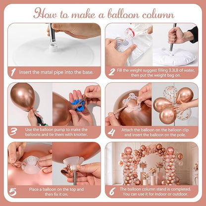 Rose Gold Balloon Column Stand Kit Set of 2 - Image 5