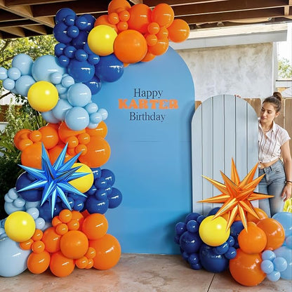 Blue and Orange Yellow Balloon Arch Kit - Image 3