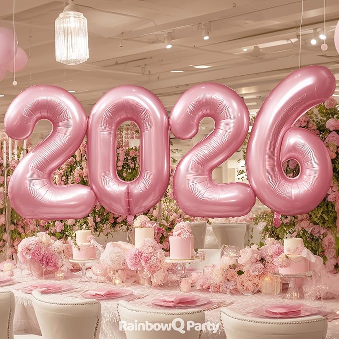 RainbowQ Pink 4 Balloon Number 40 Inch 0-40 Foil Large Balloons | Big Mylar 4 - Image 6