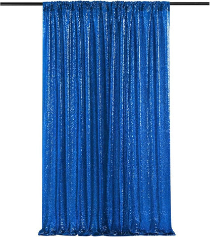 4th of July Party Decorations, 1 Panel 3FTx8FT Navy Blue Sequin Backdrop by SoarDream
