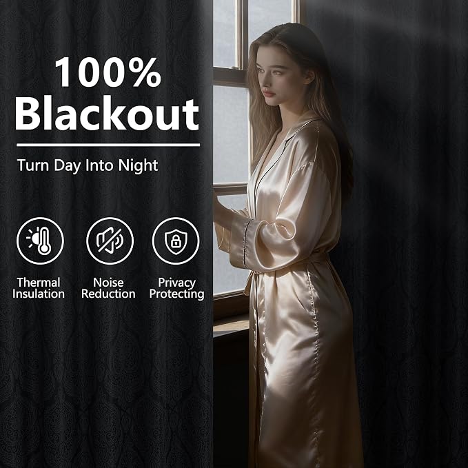 DWCN 100% Blackout Curtains for Bedroom - Image 2