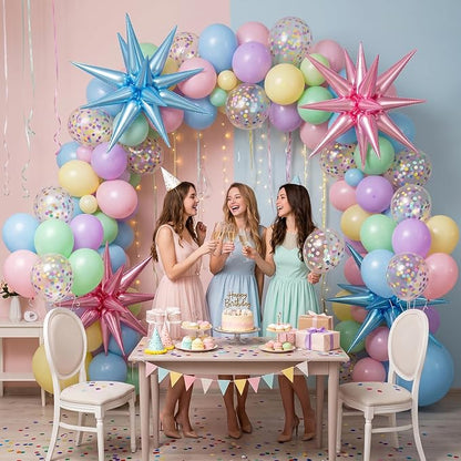 Pastel Balloons, 12 Inch Macaron Pink Blue Purple Green Yellow Colorful Balloons - Image 4