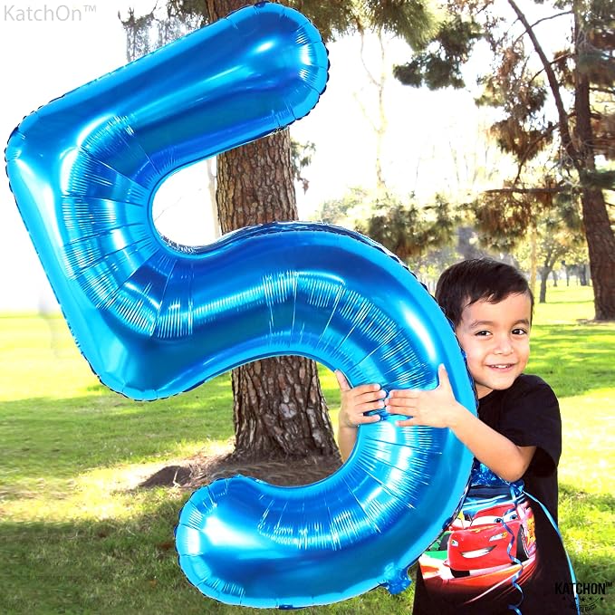 KatchOn Giant Blue Number 5 Balloon - Image 6