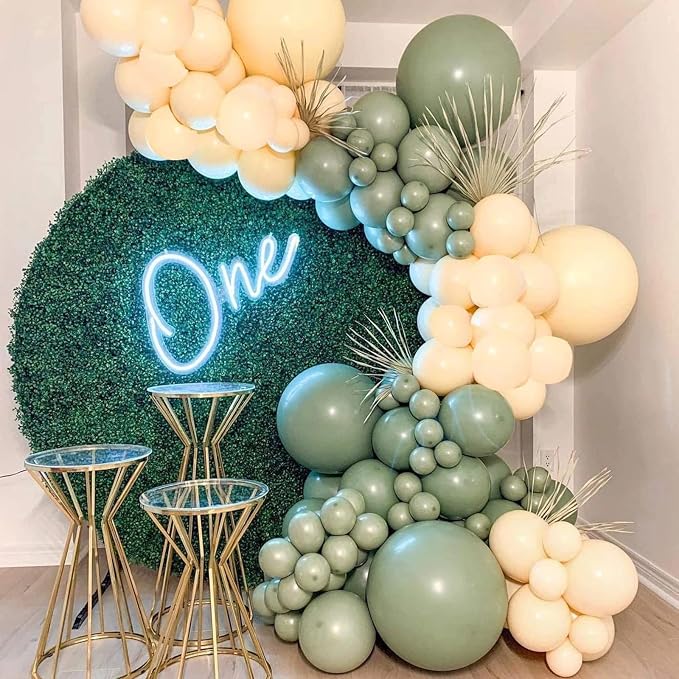 Voircoloria 130pcs Sage Green Balloons Garland Arch Kit, 18 12 10 5 Inch | - Image 7