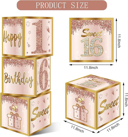Guiruiy 3Pcs Sweet 16 Party Decorations Balloon Gift Boxes - Image 2