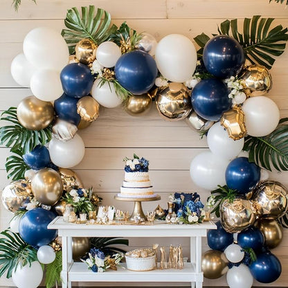 RUBFAC Blue Balloons Navy Blue Balloon Different Sizes 129pcs | Garland Arch Kit - Image 4