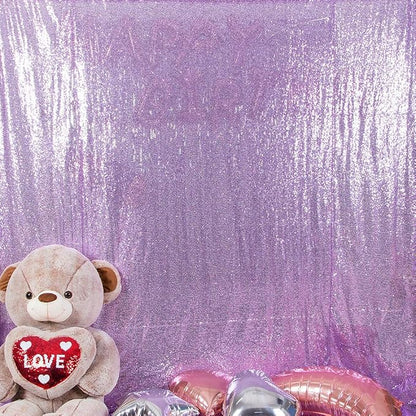 JYFLZQ Lavender Sequin Backdrop Curtains 7ft x 7ft 1 Panel Glitter Photo Booth - Image 2