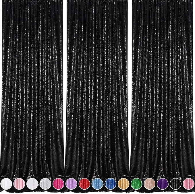 Black Backdrop for Graduation Decorations: 2ftx8ft Black Sequin Halloween | by QueenDream
