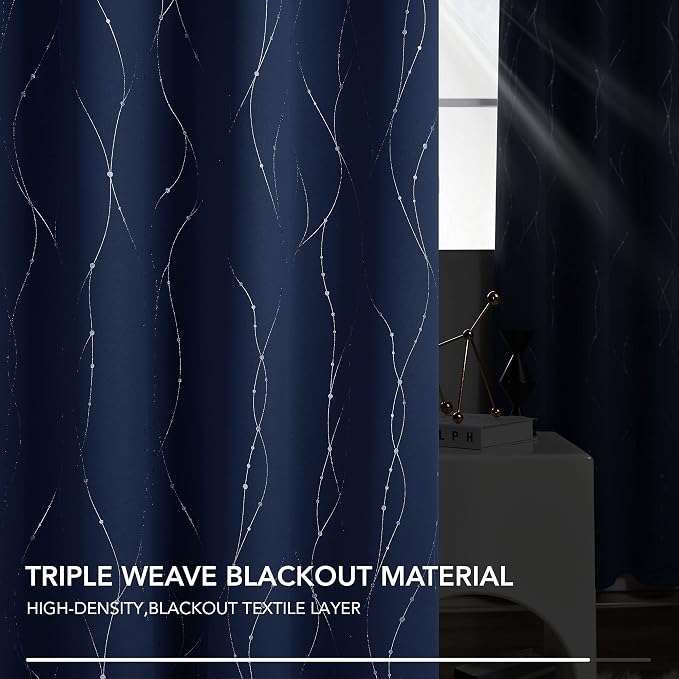Deconovo Living Room Curtains 63 Inches Long, Thermal Insulated, Room Darkening - Image 4
