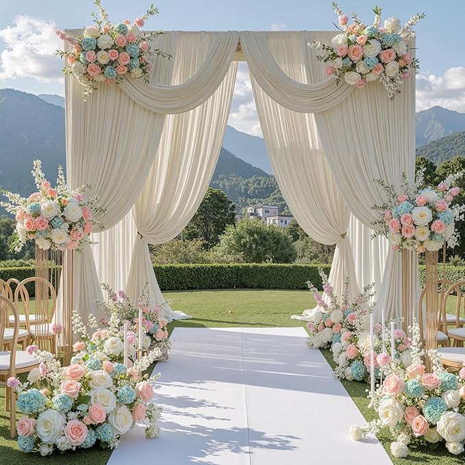 10 ft x 10 ft Wrinkle Free Beige Backdrop Curtain by Outpain