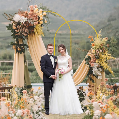 Wedding Arch Backdrop Stand 7.2FT, 6.6FT Gold Metal Arch Stand Set | Metal Arch - Image 3