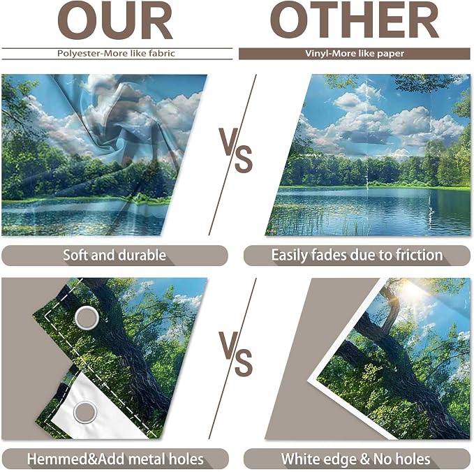 Fabric 12x8ft Lake Natural Scenery Backdrop River Camp Banner | Mountain Forest - Image 5