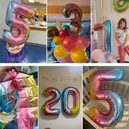 40 Inch Number Balloons 0-9 Rainbow Gradient Large Number 8 Balloons, Digital - Image 7