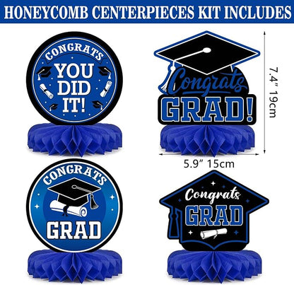 Graduation Decorations 2026 Navy Blue and Gold Balloon Boxes and Arch Garland - Image 4