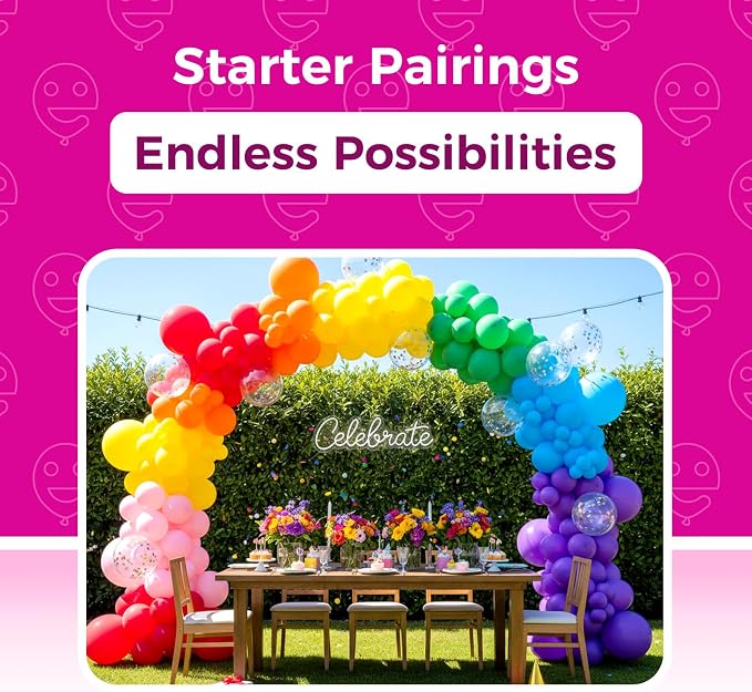 Bezente Assorted Rainbow Latex Balloons, 100 Pack 12 inch Round Helium Bright - Image 4