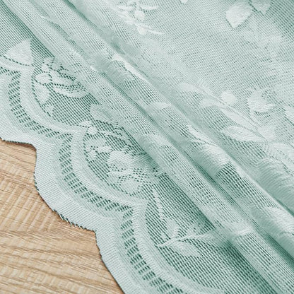 Pastel Turquoise Lace Curtains - Image 7