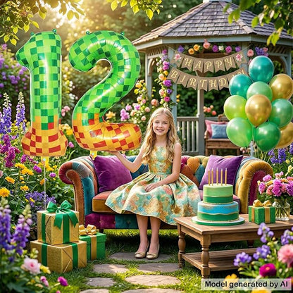 40 Inch Pixel Foil Number 12 Balloon - Image 5